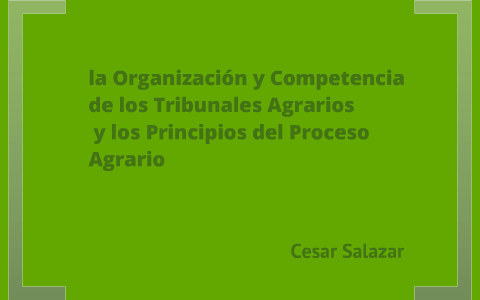 -La Organización Y Competencia De Los Tribunales Agrarios Los ...