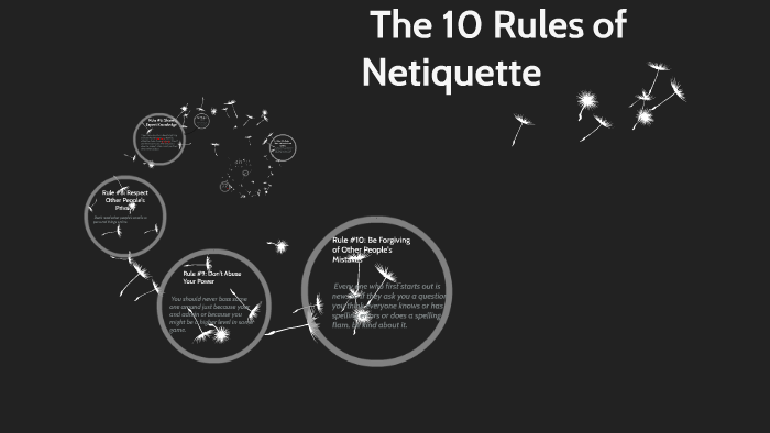 Ten Rules of Netiquette by Dakota Kidder on Prezi