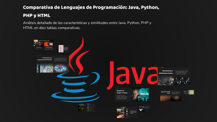 Comparativa de Lenguajes de Programación: Java, Python, PHP y HTML by ...