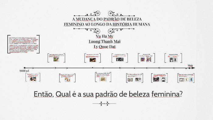 A MUDANÇA DO PADRÃO DE BELEZA FEMININO AO LONGO DA HISTÓRIA by Dat Zen on Prezi