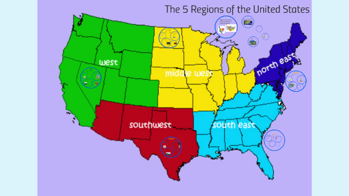 The 5 Regions of the United States by Natacha Edmondson