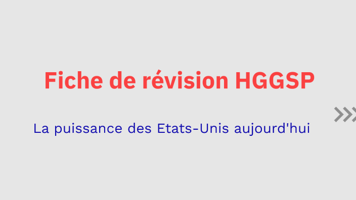 Fiche De Revision Hggsp Terminale