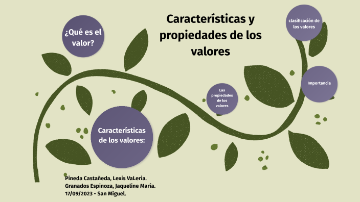 Caracteristicas Y Propiedades De Los Valores