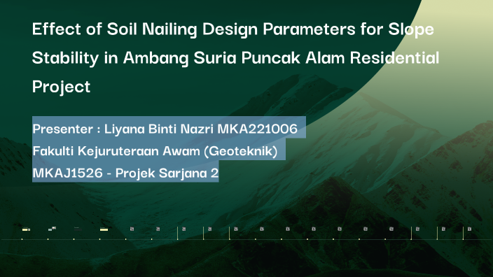 Effect of Soil Nailing Design Parameters for Slope Stability in Ambang ...