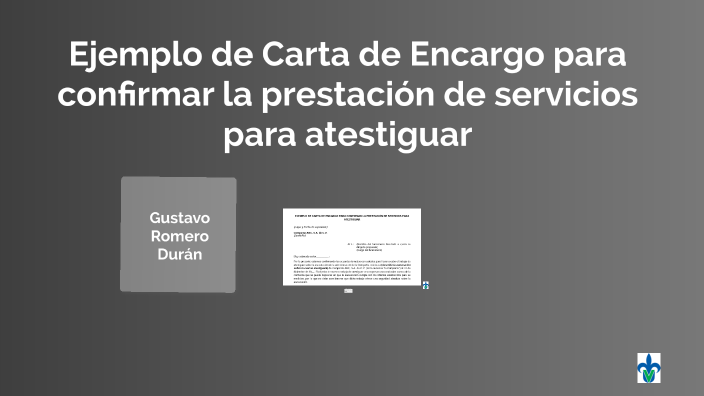 Carta de encargo para confirmar la prestación de servicios para