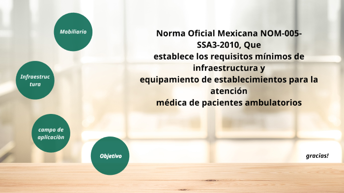 Norma Oficial Mexicana NOM-005-SSA3-2010, Que establece los requisitos