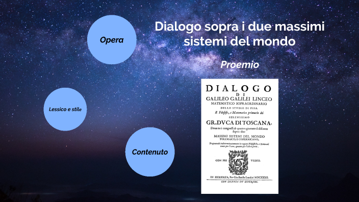Proemio "Dialogo sopra i massimi sistemi del mondo" by Furlan Joshua on