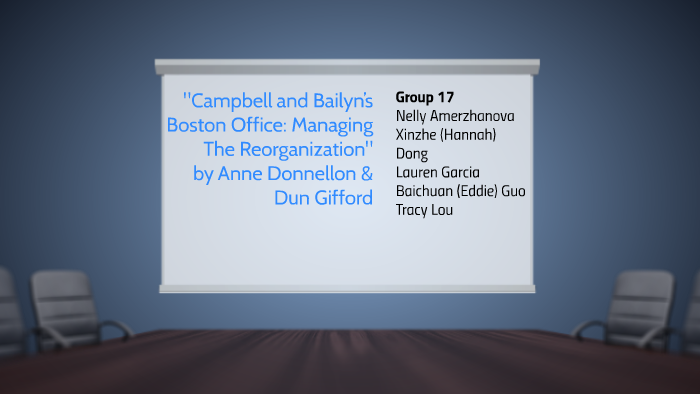 Campbell And Bailyns Boston Office Managing The Reorganiz By Lauren