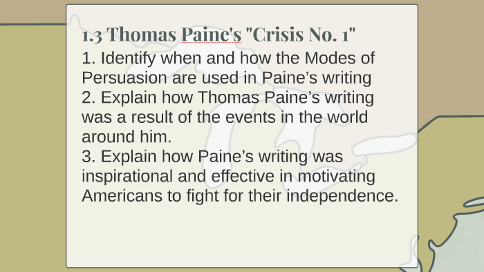 Thomas Paine The Crisis No 1 Summary π From the crisis number 1. What Is the Main Idea of by Thomas Paine