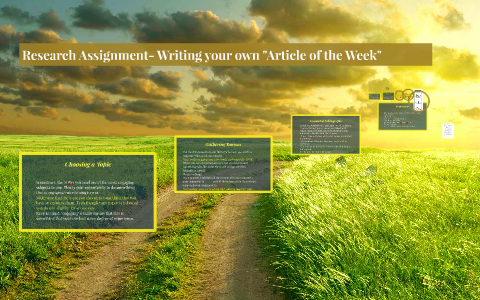 Research- Writing your own Article of the Week by Sarah Boyce on Prezi