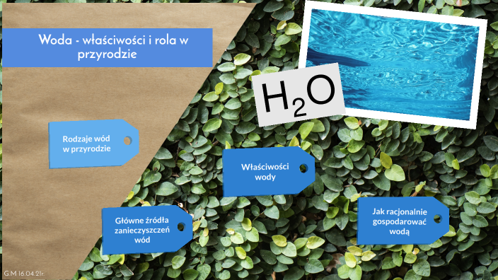 Woda - właściwości i rola w przyrodzie by Weronika Merska on Prezi