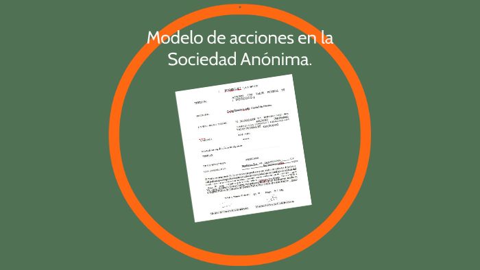 Modelo de acciones en la Sociedad Anónima. by omar oliver