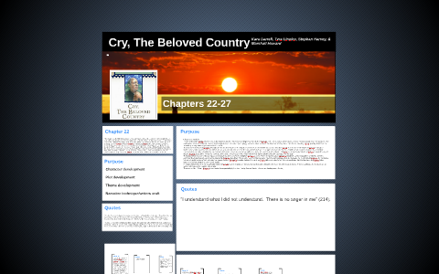 Cry The Beloved Country By Kara Darrell On Prezi