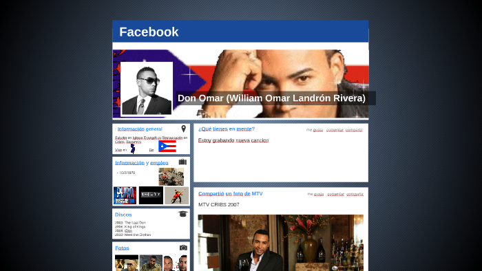 Don Omar William Omar Landron Rivera By Polinah Kovalchuk On Prezi