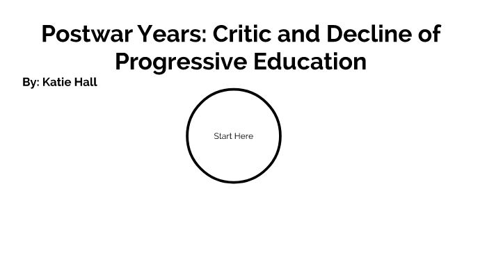 Postwar Years: Critics and Decline of Progressive Education by Katie ...
