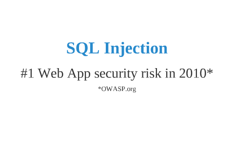 Web security - SQL injections & Cross side scripting (XSS) by Daniel ...