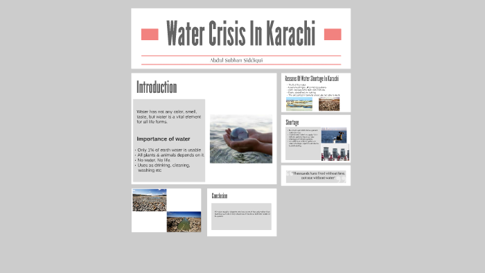 water crisis in karachi essay