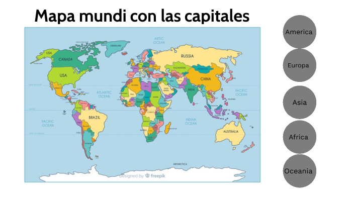 Mapa mundi con las capitales by El Gato