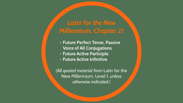 Latin Infinitives Chart