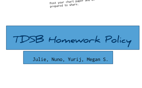 tdsb policy on homework