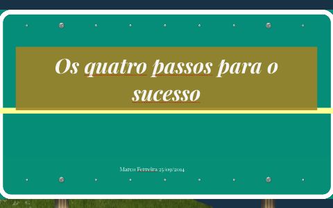 Os quatro passos para o sucesso by Marco Ferreira on Prezi