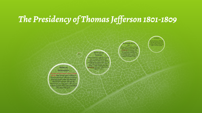 The Presidency Of Thomas Jefferson 1801-1809 By