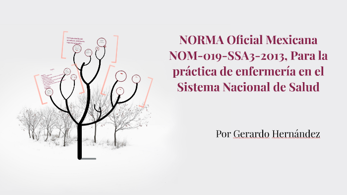 NORMA Oficial Mexicana NOM-019-SSA3-2013, Para la práctica d by Gerardo