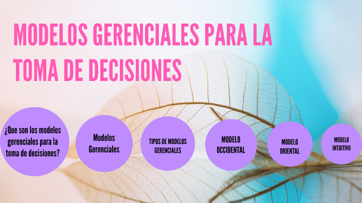 Modelos gerenciales para la toma de decisiones by ROSA MARIA MENDEZ AVILA