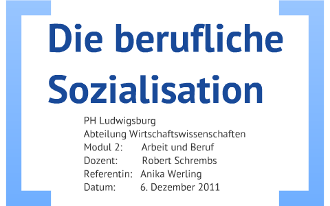 Die Berufliche Sozialisation By Anika Werling