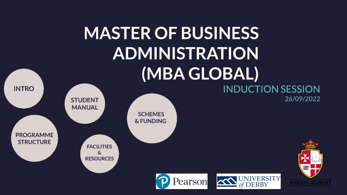 MBA GLOBAL - September 2022 Induction Session by Eric Mangion