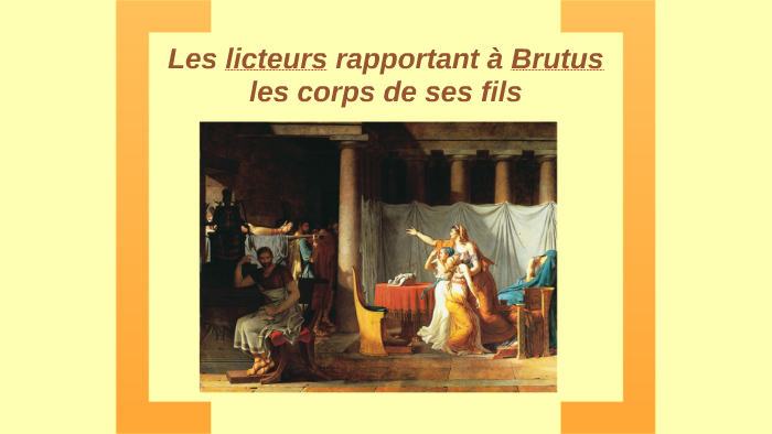 Les licteurs rapportent à Brutus les corps de ses fils by Thibault Coquery