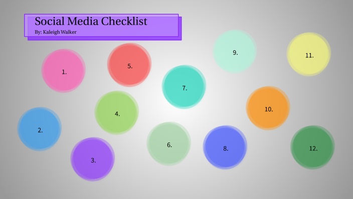 Social Media Checklist by Kaleigh Walker on Prezi