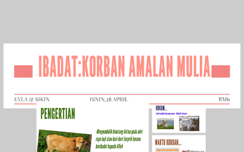 Ibadat Korban Amalan Mulia By Nur Khaleelah