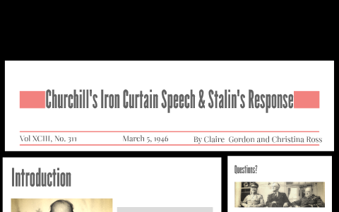 Churchill's Iron Curtain Speech and Stalin's Reponse by Gordon