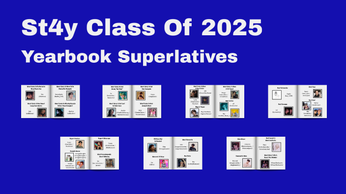St4y Class Of 2025 Yearbook Superlatives by st4y communityevents on Prezi