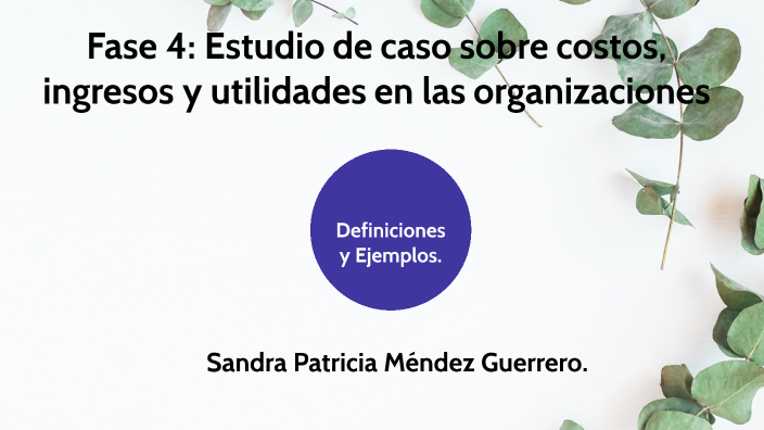 Fase 4 Estudio de caso sobre costos, ingresos y utilidades en las ...