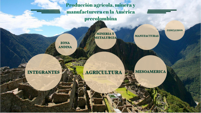 PRODUCCION AGRICOLA, MINERA Y MANUFACTURERA EN LA AMÉRICA PRECOLOMBINA ...