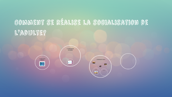 Comment Se Réalise La Socialisation De L'adulte? By Clémence Lacroix On ...