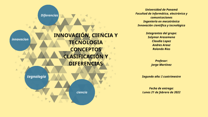 INNOVACIÓN, CIENCIA Y TECNOLOGIA CONCEPTOS CLASIFICACIÓN Y DIFERENCIAS ...