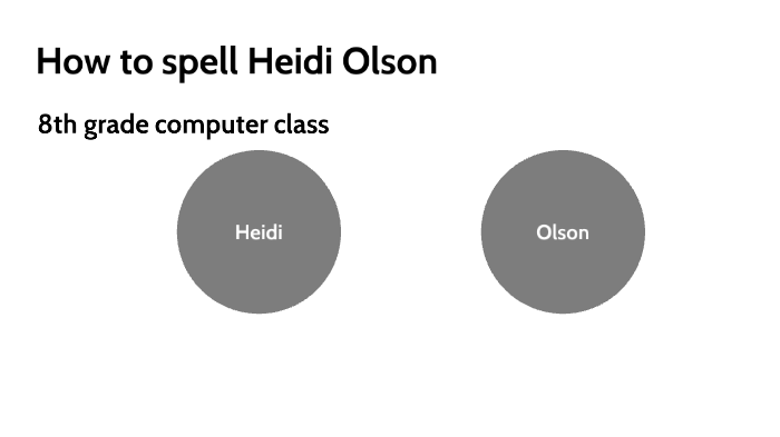  how To Spell Heidi Olson By Heidi Olson