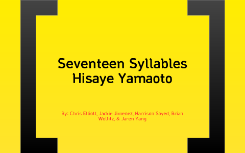 seventeen syllables short story