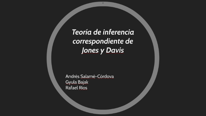 Teoría de inferencia correspondiente de Jones y Davis by Andres Salame