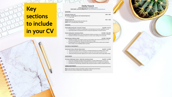 Key Point Cv Key sections of a CV by Sarah Blunt on Prezi