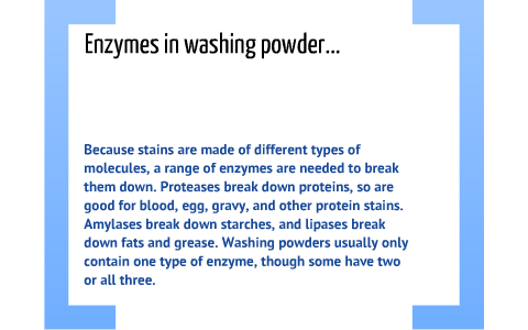 enzymes in washing powder