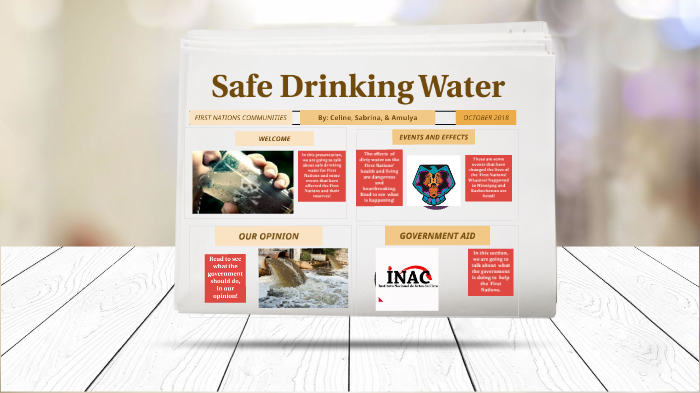 Safe Drinking Water for First Nations Communities by Amulya Madduri on ...