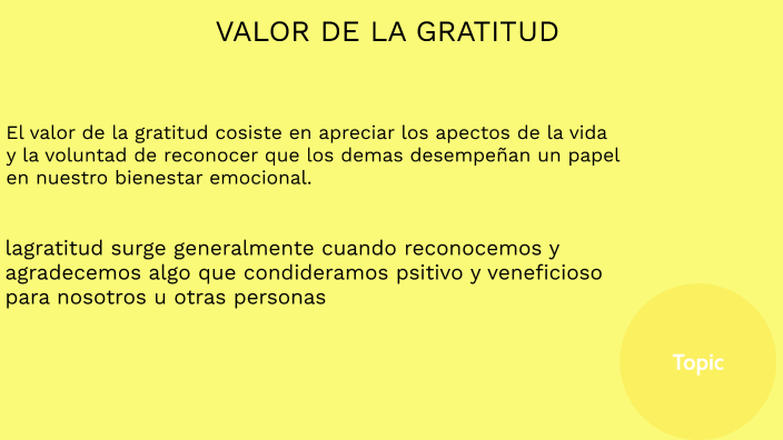 VALOR DE LA GRATITUD by stiven suarez gomez on Prezi