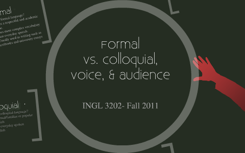 difference between colloquial and formal speech or writing