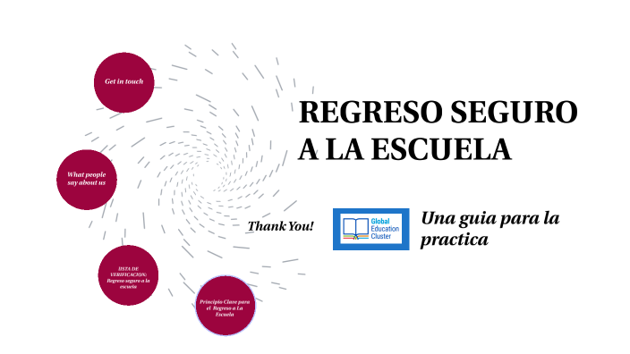 REGRESO SEGURO A LA ESCUELA: Una guía para la practica by Luz Marina De