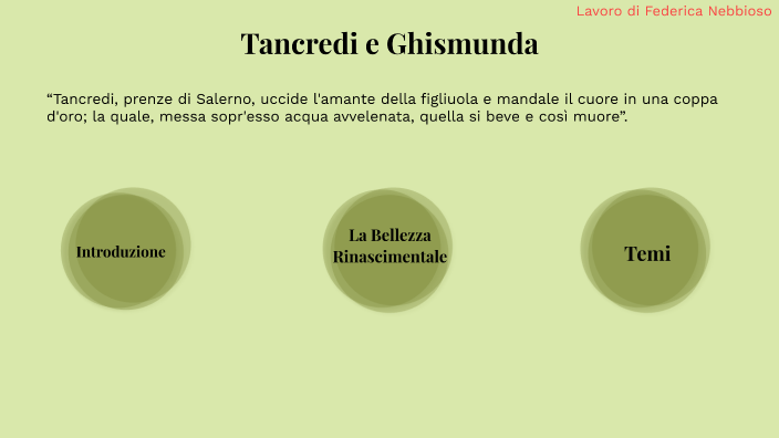 Tancredi E Ghismunda By Federica Nebbioso