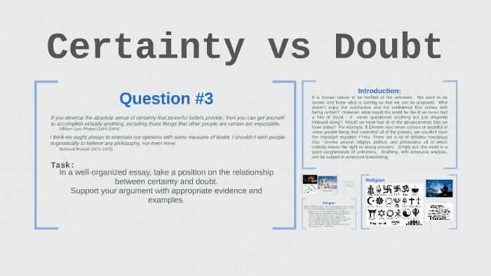 certainty vs doubt ap lang essay